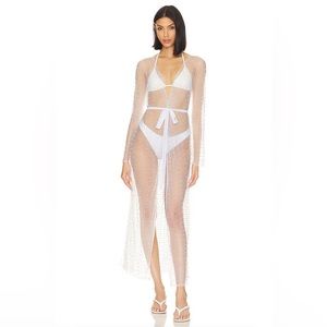Beach Bunny Sparkly Pearl Mesh Coverup